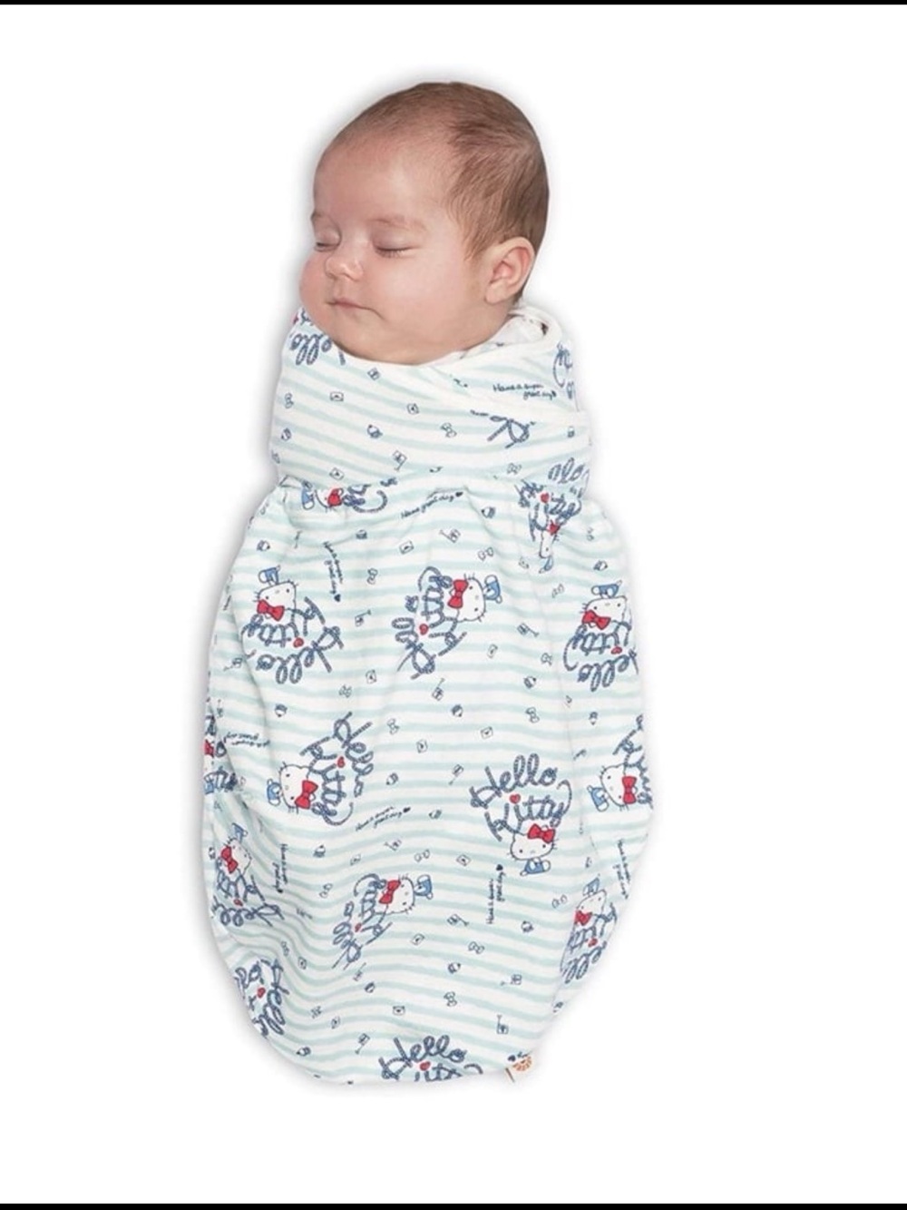 Ergobaby X Hello Kitty Baby White Blue Sail Away Swaddler Wrap